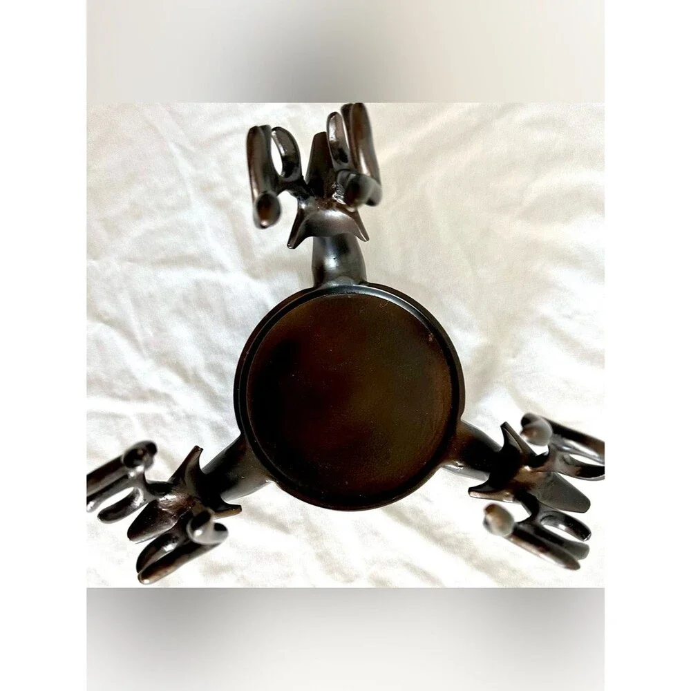 Reindeer Antler Candle Holder Stand Tray Bronze 5 5/8”H x 7 1/4”